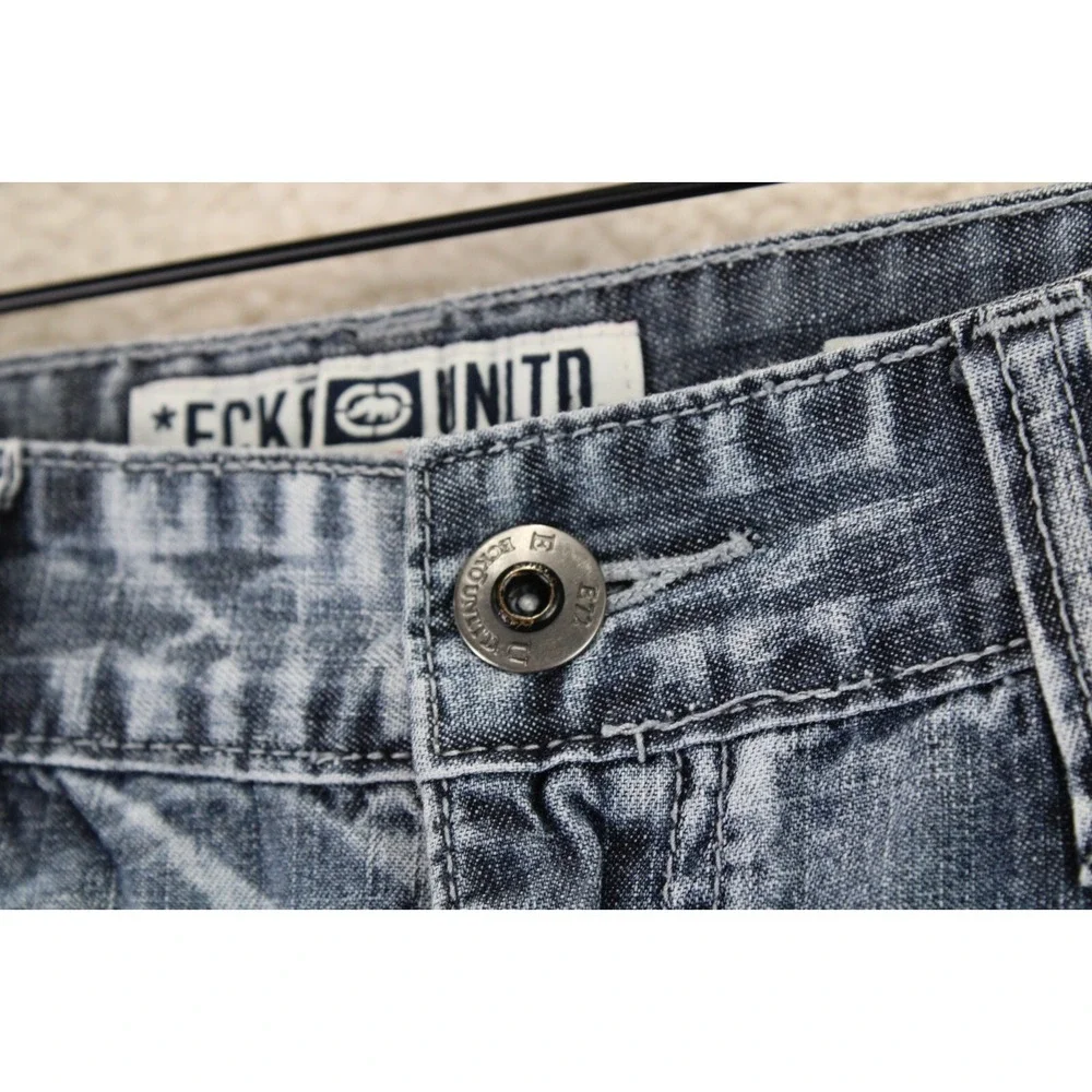 Ecko Unltd Mens Jeans W34 Blue Wash Relaxed Fit Denim Pants Y2K Streetwear‎